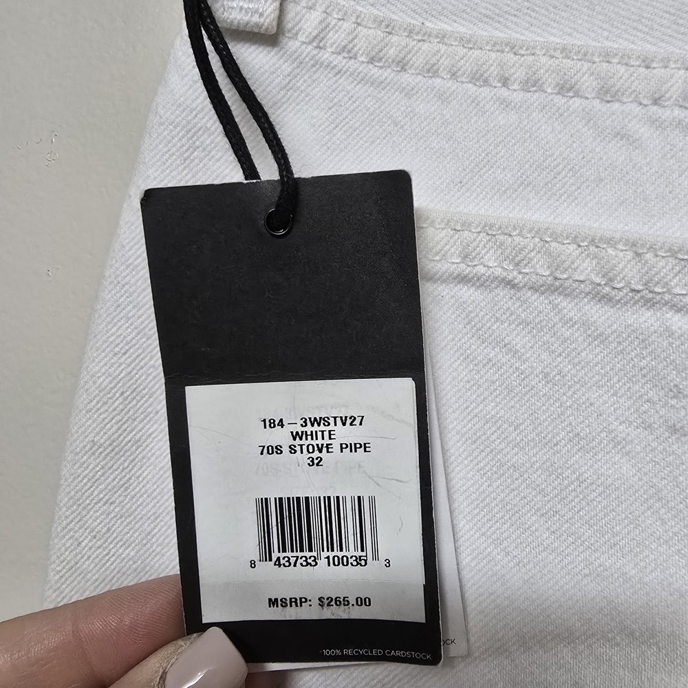 Re/Done High Rise White Jeans - Picture 5 of 7